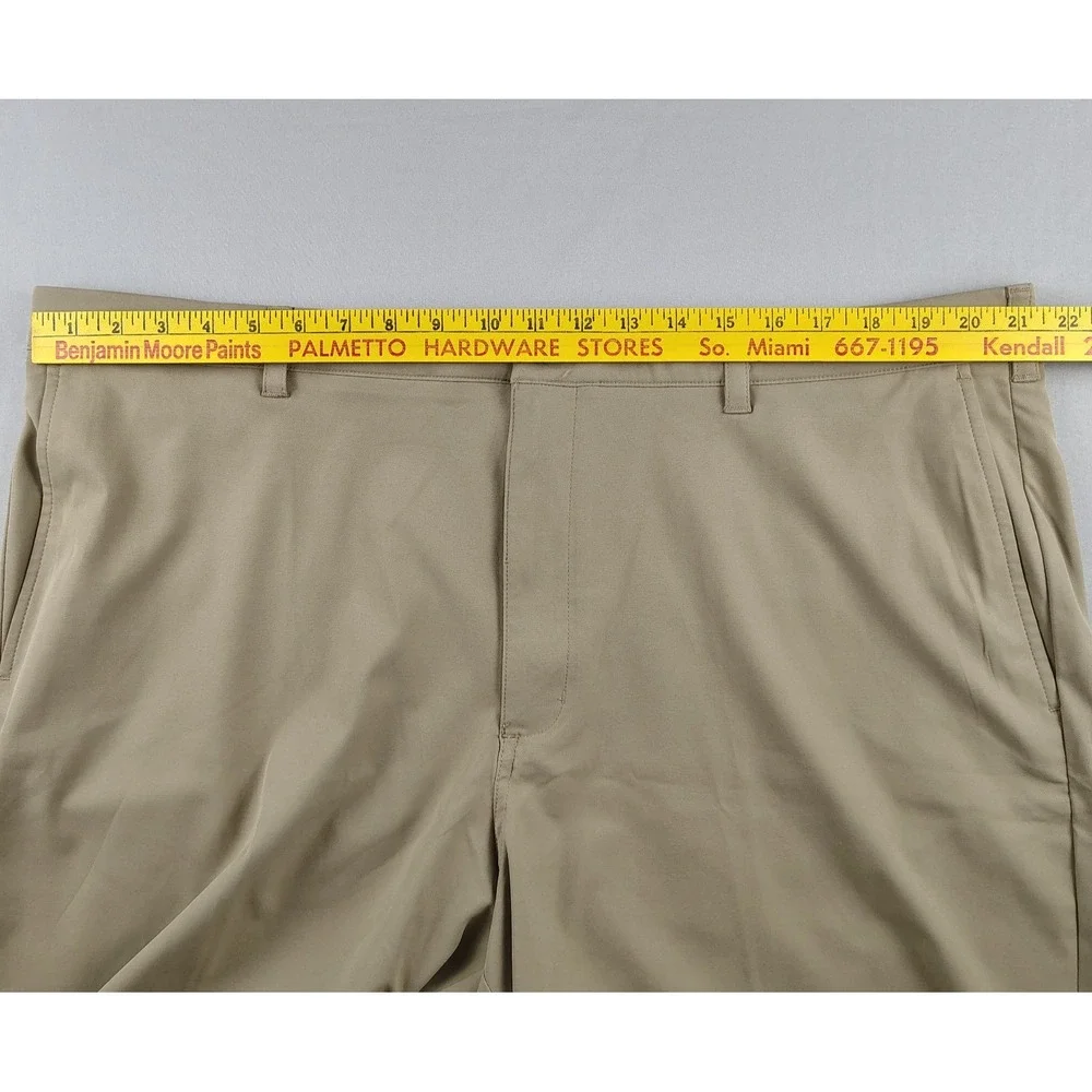 2-PGA TOUR Men's Golf Shorts Size 42 Blue Khaki Stretch Performance Flat Front